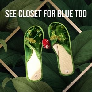 Silky Green Slippers